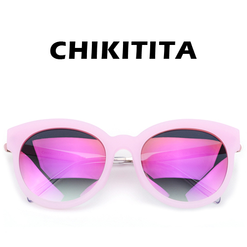치키티타선글라스 CS5006 3 PCT 오버사이즈 러브썸 뿔테 핑크 (핑크틴트미러)