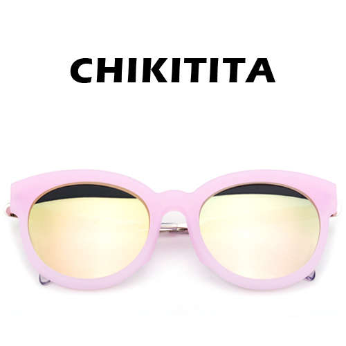 치키티타선글라스 CS5006 3 PG 오버사이즈 러브썸 뿔테 핑크 (피치골드미러)