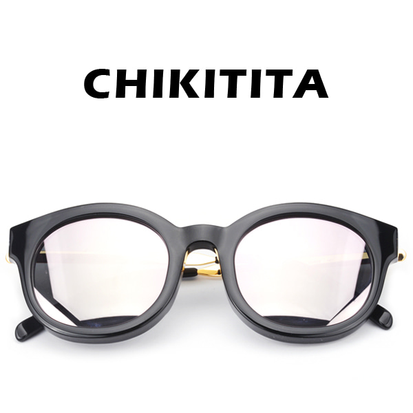 치키티타선글라스 CS5002 1 블랙 핑크실버미러 원형뿔테