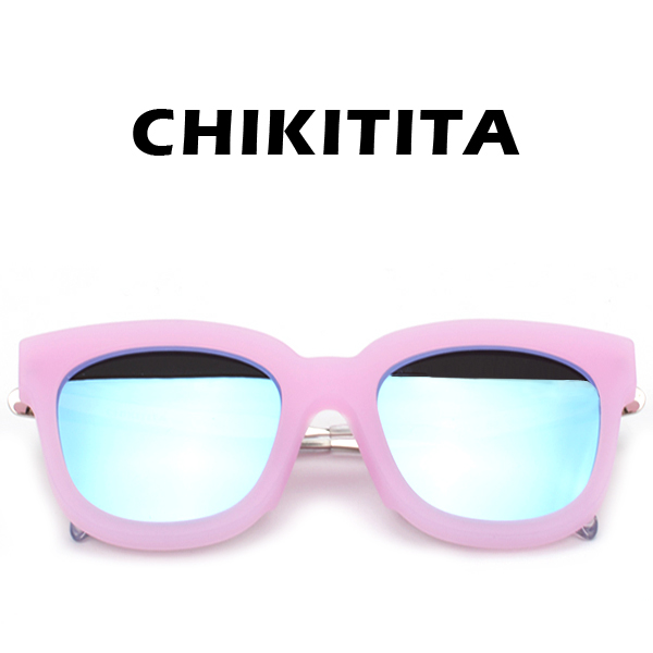 치키티타선글라스 CS5007 3 BL  오버사이즈 앱센트 뿔테 핑크 (블루미러)