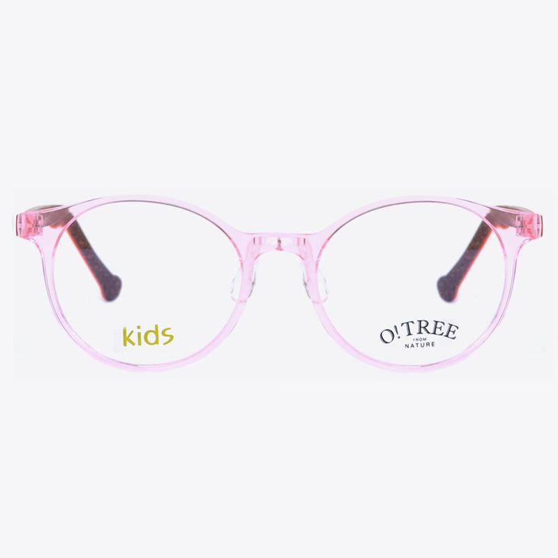 오트리안경 키즈 KIDS SOL 5 친환경 코르크 유아동용 원형 뿔테 핑크